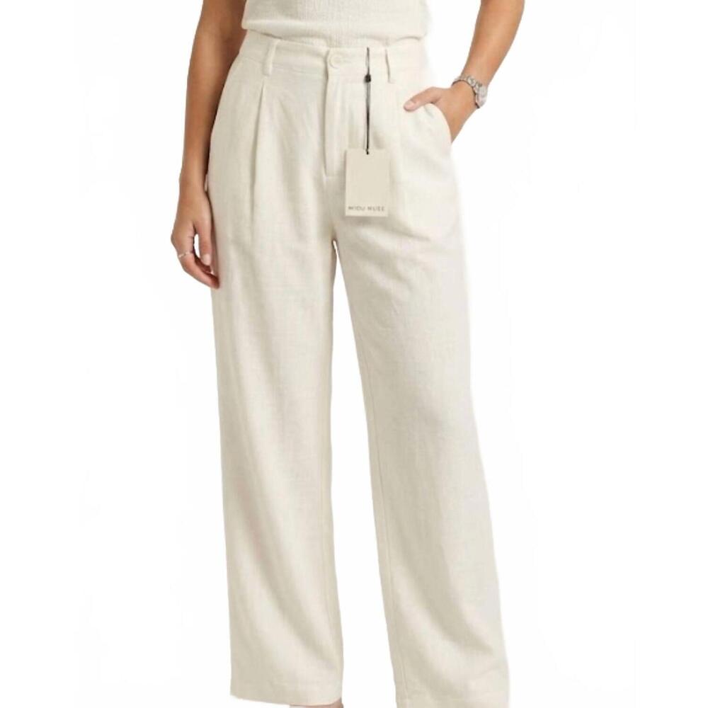 NEW MIOU MUSE monroe linen pants in white